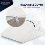 Adjustable Bed Wedge Pillow for Sleeping - Wedge Pillow for Sleep Apnea, Gerd, Acid Reflux Relief, Post Surgery - Foam Wedge Pillow for Back Pain Relief, Sleep Apnea Pillow Wedge or for Seniors