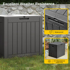 EAST OAK Outdoor Storage Box, 31 Gallon Deck Box, Waterproof Resin Storage Bin for Patio Cushions, Gardening Tools, Accessories, Lockable, UV Resistant, Black