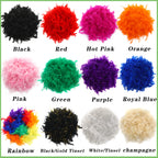Larryhot White Fluffy Boas Feathers - 80g 2Yards Boas for Party,Christmas Tree,Concert,Wedding and Home Decoration (80g - White)