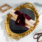 DINDOSAL Burgundy Velvet Ribbon 1.5 Inch Maroon Frayed Silk Velvet Ribbon Rustic Burgundy Christmas Velvet Ribbon Gift Ribbon Raw Edge Boho Ribbon Wedding Invitation Bridal Bouquet Ribbon -3yards