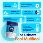 Eeziblue Monthly Algaecide for Swimming Pool — Patented Zn-Cu Synergy™, Treats Green, Black & Mustard Algae, Inground & Above Ground Pools, Up to 20,000 Gallons, Pre-Measured Dose