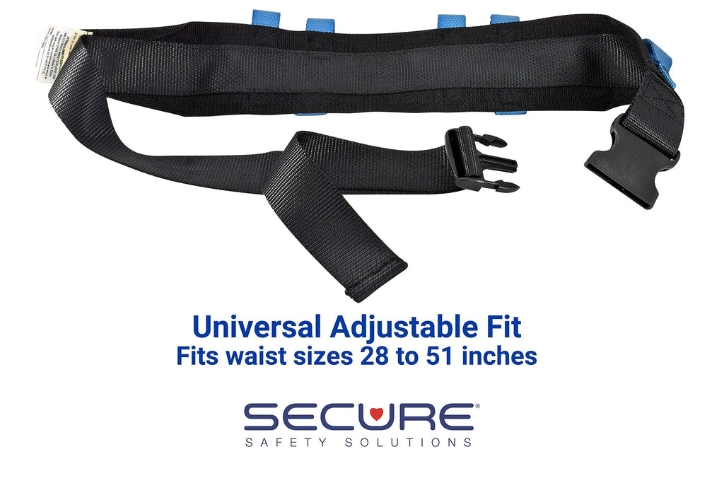 Secure Gait Belt for Seniors with 6 Handles, Quick Release Clip Buckle, 52"x4" - Medical Walking & Transfer Gate Belts Lifting Elderly, Physical Therapy Patient Lift Aid Assist Strap, Nursing Students
