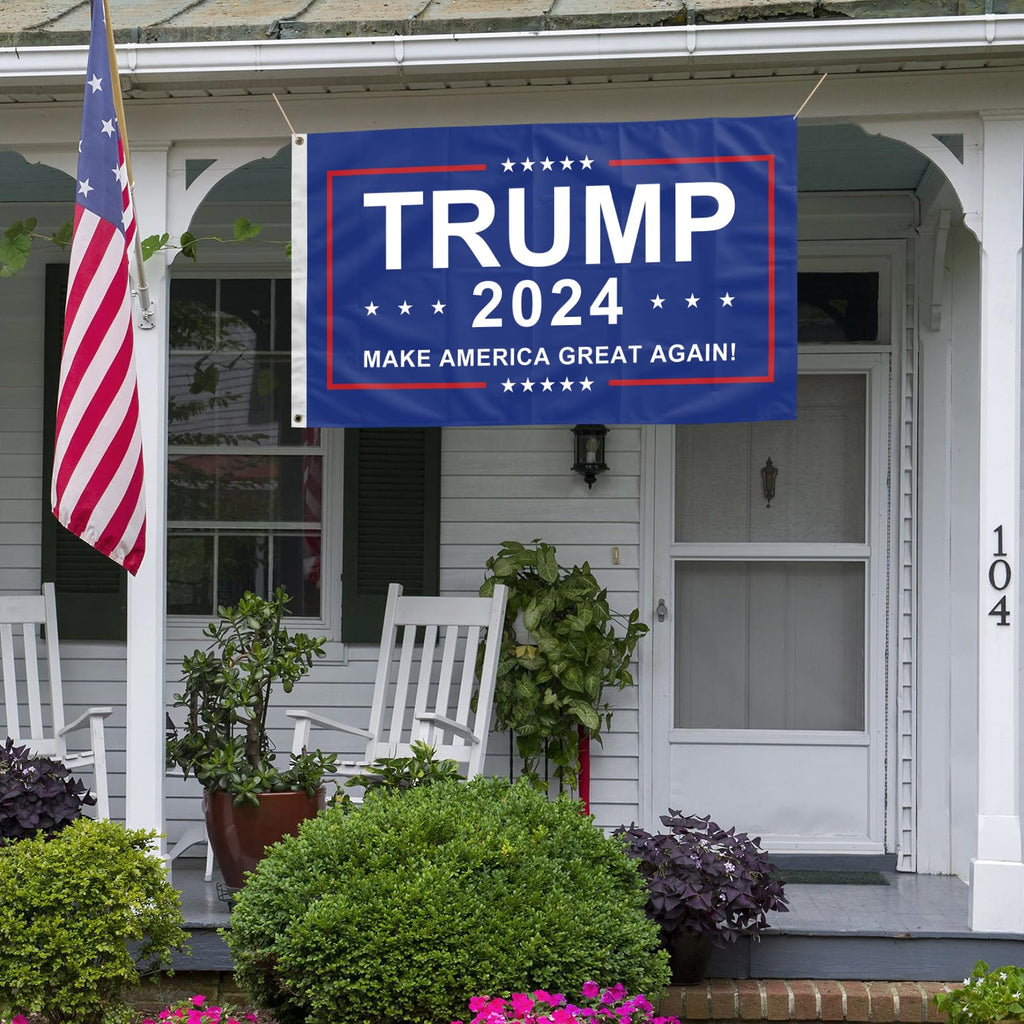 Trump 2024 Flag, Trump MAGA Flag 3x5 FT Polyester Banner with Brass Grommets for Indoor Outdoor Decorations (black4)