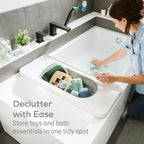 Angelcare Baby Bath Bundle — Ergonomic Bath Support + Collapsible Bath Shelf | Newborn Bath Seat & Organizer | BPA-Free, Space-Saving