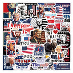 Donald Trump Stickers 60PCS Trump 2024 Stickers for Laptop Water Bottles Phone Case, Vinyl Waterproof Funny Stickers for Adults Teens USA Flag Stickers Trump Decal