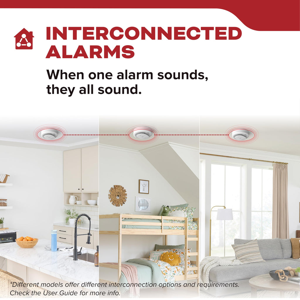 Kidde Hardwired Smoke Detector, 10-Year Battery Backup, Interconnectable, LED Warning Light Indicators, 2 Pack