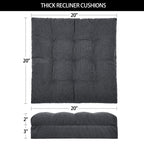 HAVARGO Recliner Cushions for Elderly, 20x20x5 Inch Thick Chair Cushion Patent Design Soft Tufted Dual Layer Booster Seat Cushions for Seniors Recliner Risers Gray 1P