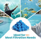 Vidapool 3.1 lbs Pool Filter Balls for Sand Filters, Reusable Blue Filter Media Balls for All Sand Filter Systems, Efficient & Lightweight Pool Sand Filter Balls, Replaces 100 lbs Pool Filter Sand