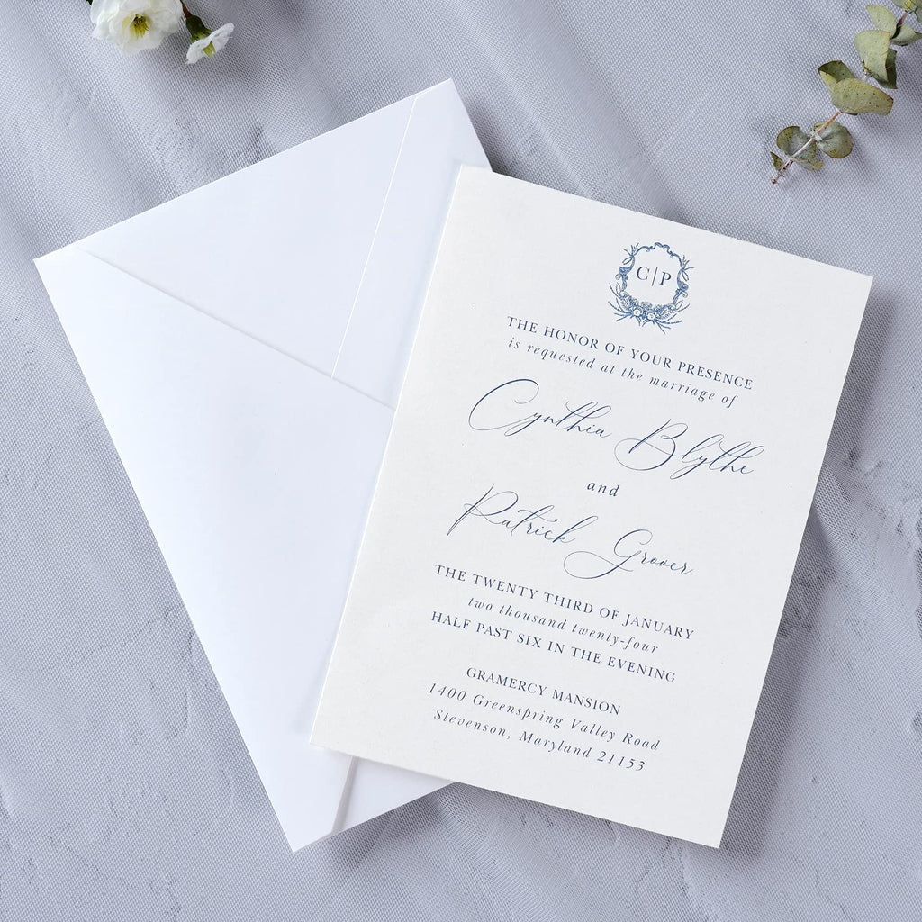 PONATIA 50 PCS/Pack A7 Envelopes, 5.25 x 7.5'' White Envelopes, Perfect For 5 x 7'' Wedding Invitation Cards, Christmas Gift Cards Envelopes, Acrylic Invitations, Photos