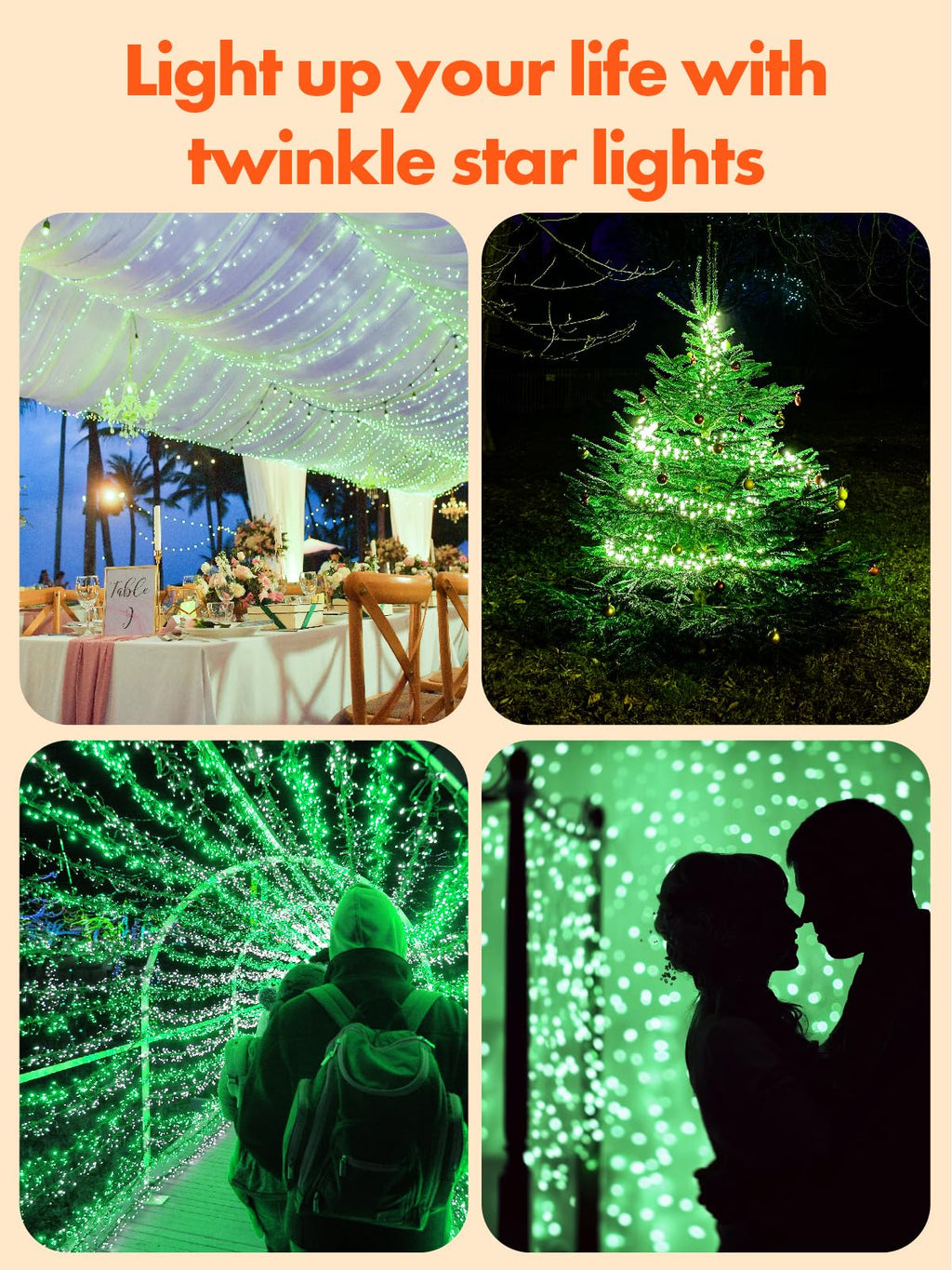 Twinkle Star 39.4 FT 120 LED Green Solar String Lights, St Patrick's Day Solar Fairy Lights Solar Powered LED String Lights for Christmas Wedding Party Home Holiday Decoration, Green