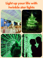 Twinkle Star 39.4 FT 120 LED Green Solar String Lights, St Patrick's Day Solar Fairy Lights Solar Powered LED String Lights for Christmas Wedding Party Home Holiday Decoration, Green
