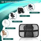 Samyoung 2 Pack Mesh Back Lumbar Support, Back Support Seat Cushion with Breathable Mesh for Office Chairs Car 12” x 16”