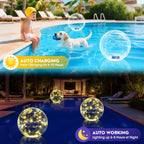 Askyli Floating Pool Lights, Warm White LED Solar Pool Lights that Float, IP68 Waterproof Light up Pool Balls, 15" Inflatable Floating Light for Pools Party Wedding Decor (2Piece)