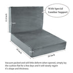 HOMBYS Memory Foam Recliner Cushion for Elderly, 4" Thickness Seat Cushion with Lumbar Support Pillow, Non-Slip & Supportive Chair Seat Cushion with Backrest, (Light Grey, 13" Backrest)