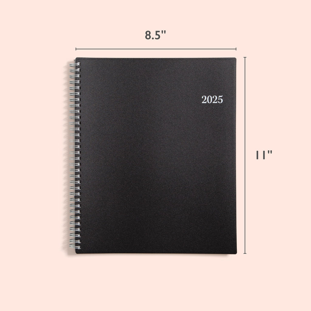 Blue Sky 2025 Weekly and Monthly Planner Calendar, January - December, 8.5" x 11", Flexible Cover, Laminated Tabs, Wirebound, Storage Pocket, Enterprise