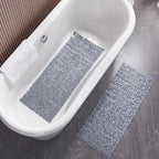 Webos Bath Shower Mat Non Slip: Extra Large Pebble Bathtub mat for Kids, Elderly, Anti Slip Shower Matt with Drain Holes Suction Cups Tub Mat - 16 X 40 Inch Grey