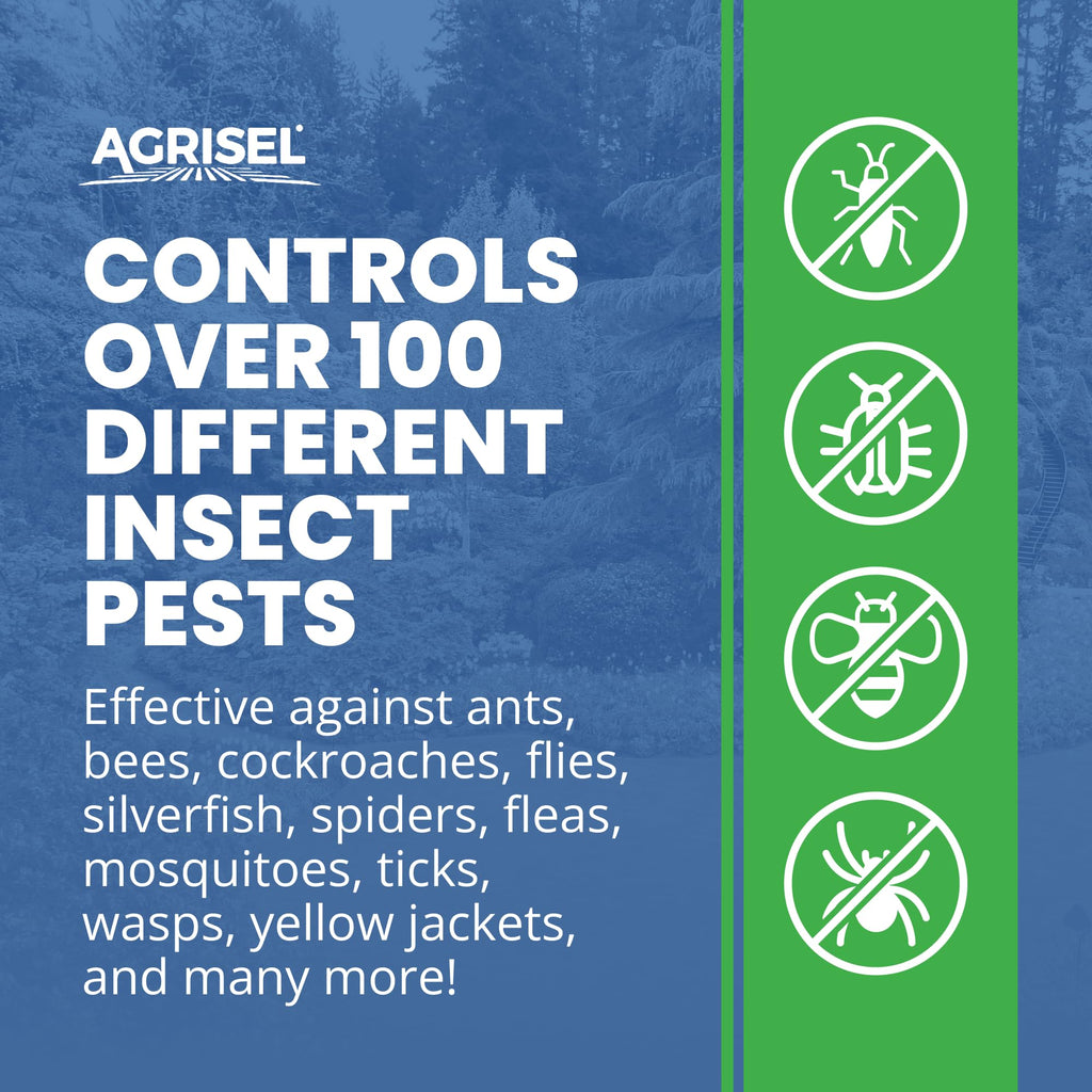 Agrisel Zone Plus Insect & Pest Control Broad Spectrum, for Indoor & Outdoor, Effective Against 100 Pests, Eco-Friendly, 3-Pack of Disposable is Included with Purchase, 16 Ounce