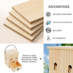 Carpenter Bee Traps for Outside 4PACK– Durable, Weather-Resistant, Eco-Friendly Wooden Wasp Trap for Outdoor Use