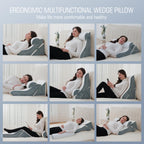 Flyxunfri Wedge Pillow Headboard Orthopedic Bed Wedge Pillows Set 9&12&16&20 Inches Adjustable Memory Foam for Acid Reflux Relief Ergonomic Incline Reading Pillow for Back Pain