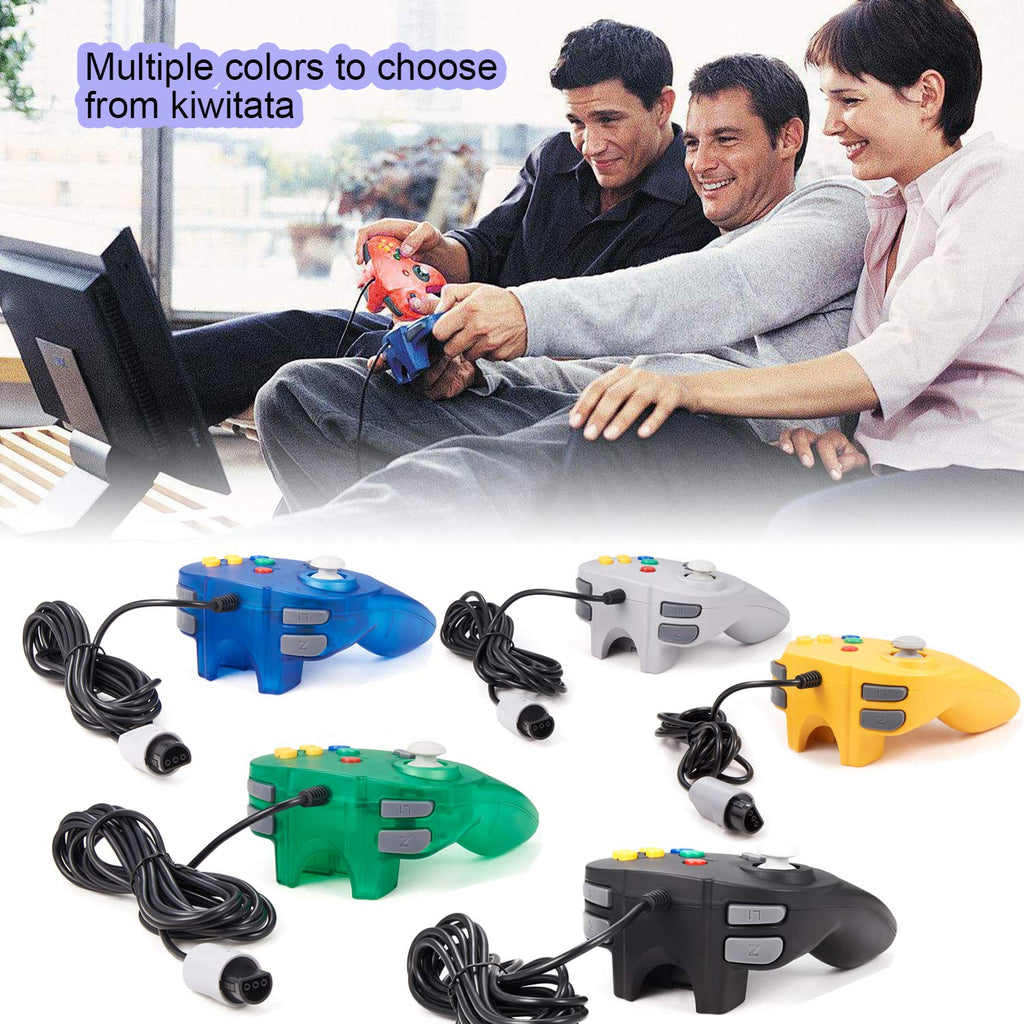 KIWITATA kiwitatá Retro N64 Mini Controller,Classic Wired N64 Game 64-bit Upgraded Joystick Controller for Video Game Console N64 System Yellow