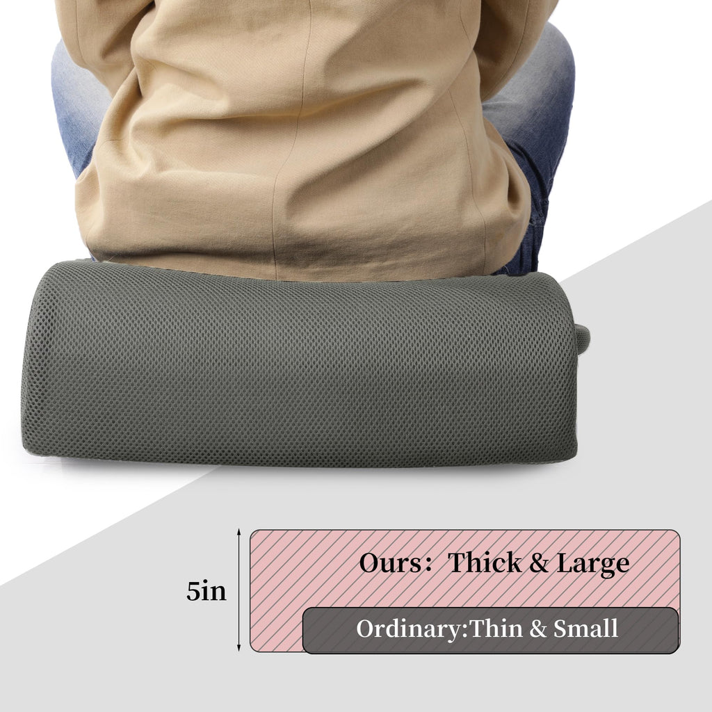 MABOZOO Extra Thick Chair Cushions,Office Chair Booster Seat Cushion to Raise Seat Height for Pain Relief,18 x 16 x 6 inch Non Slip Memory Foam Thick Cushion with Carry Handle（Dark Grey）