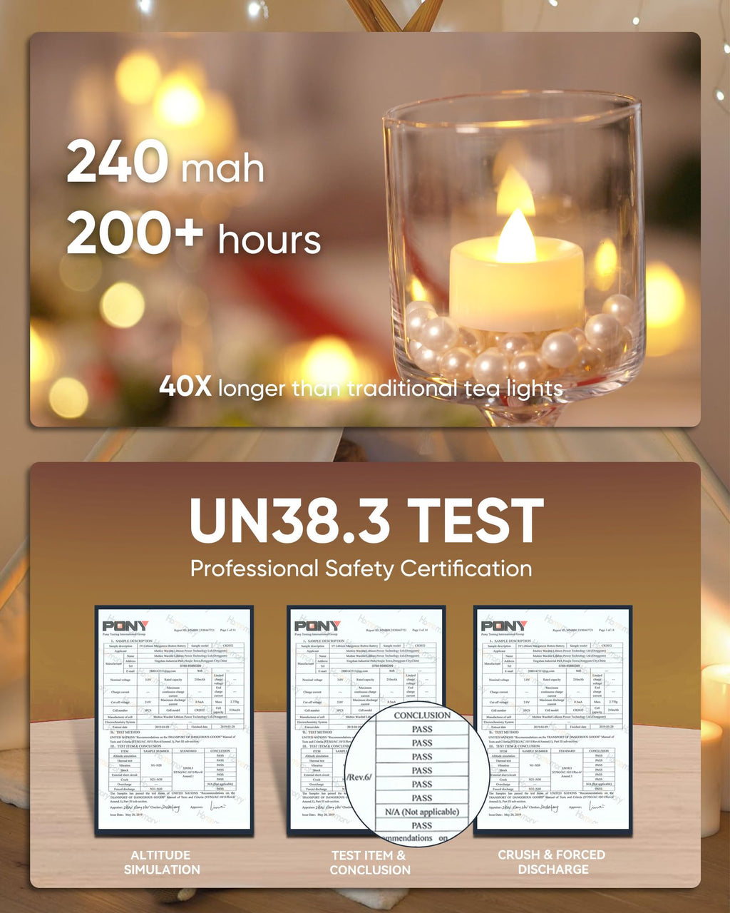 Homemory 100-Pack Flameless LED Tea Lights Candles Battery Operated, 200+Hour Fake Electric Candles TeaLights for Votive, Halloween, Ofrenda, Diya, Wedding Centerpiece Table Decor, Funeral, Christmas