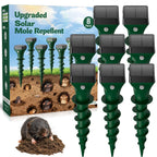 Mole Repellent Solar Powered, 8 Pack Snake & Skunk Repellent for Yard, Ultrasonic Mole Stakes for Lawns, IP65 Waterproof Gopher Repellent to Get Rid of Gopher, Vole, Chipmunk and Groundhog for Farm