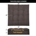 HAVARGO Recliner Cushions for Elderly, 20x20x5 Inch Thick Chair Cushion Patent Design Soft Tufted Dual Layer Booster Seat Cushions for Seniors Recliner Risers Taupe 1P