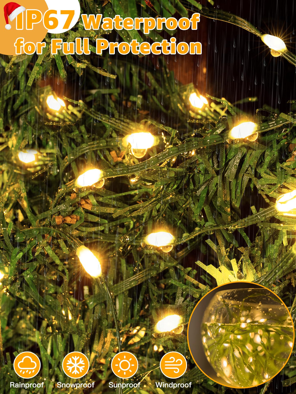 BrightChristmas Christmas Lights 1200 LED 394 FT, Waterproof Outdoor String Lights with Remote and Timer, Christmas Tree Lights with 8 Modes Dimmable, Fairy Lights for Holiday Decor (Warm White)