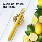 Chef'n FreshForce Lemon Squeezer Citrus Juicer, Manual Hand Press with Dual-Gear Power for Maximum Juice Extraction, Durable, Yellow