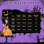 Halloween Witch Costume for Girls, Light Up Witch Dress with Hat and Broom, Toddler Witch Costumes for Role-Play Party (Orange 3-4T) over 2 years
