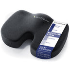 Memory Foam Seat Cushion - Tailbone Pain Relief Cushion, Non-Slip Sciatica Pain Relief Pillow - for Office Chair, Car, Wheelchair, Computer, Desk Chair - Coccyx, Lower Back Support (Black)