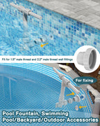 2026 Dual Spray Pool Fountain, 2-in-1 Retractable Height 360° Adjustable Waterfall Sprinkler Fountain, High-Pressure Pool Spray Fountain for Swimming Pool Spa Cooling, Grey