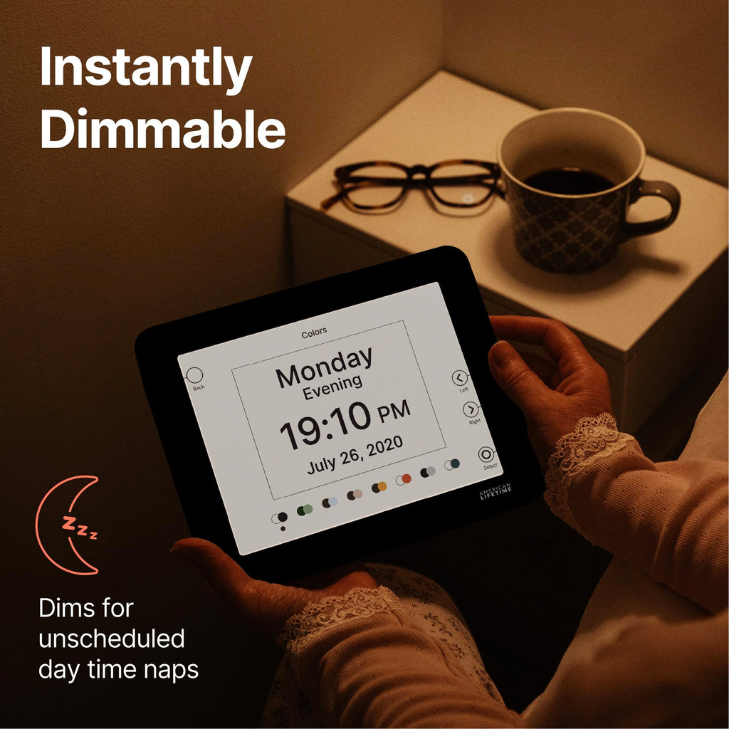 American Lifetime 【New 2024 Dementia Clock Large Digital Clock for Seniors, Digital Clock Large Display with Custom Alarms, Clock with Day & Date for Elderly, Large Number Digital Clock Premium Black
