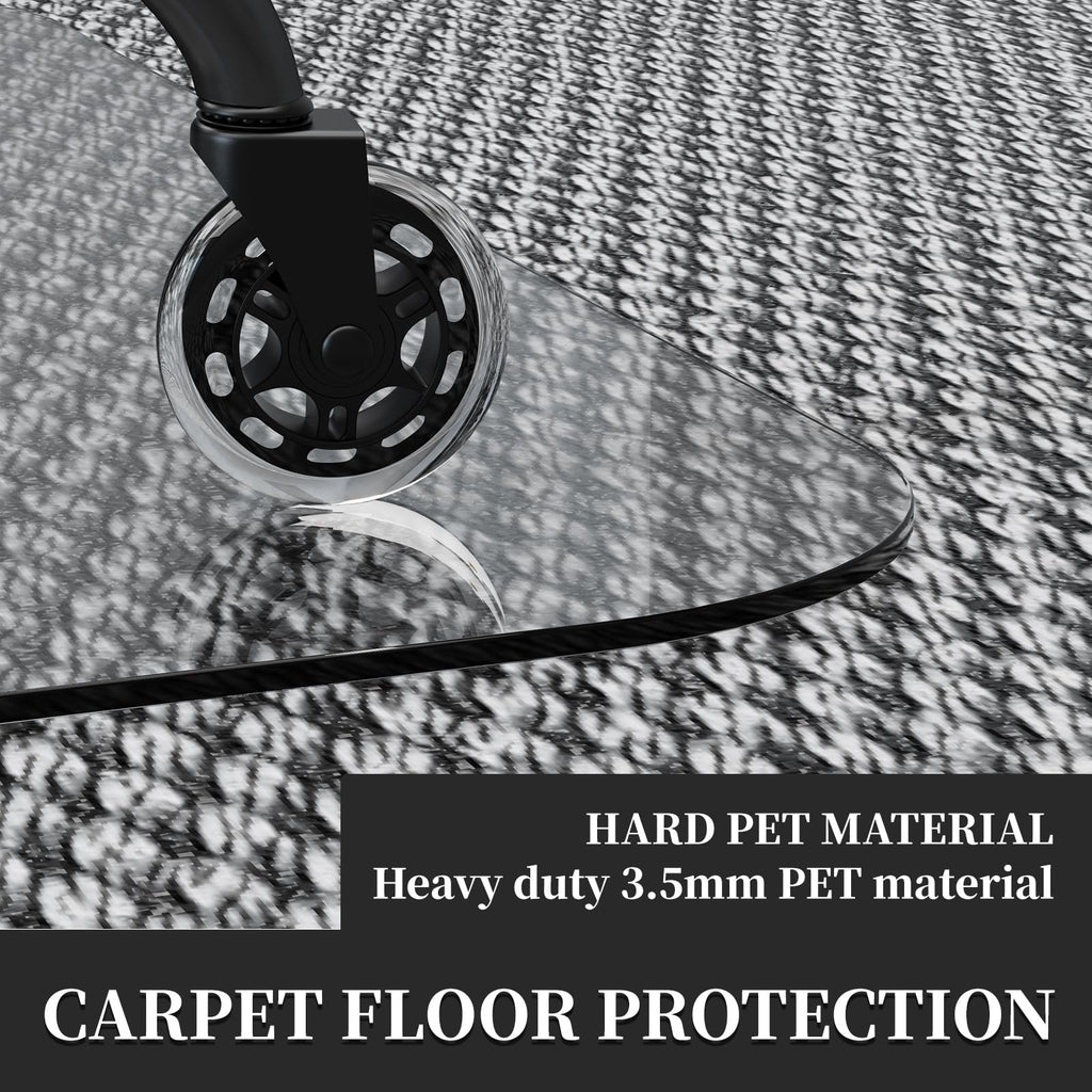 KAISLE Office Chair Mat for Carpet Floor, Plastic Rolling Chair Mat for Carpeted Floors, Computer Desk Chair Floor Mats, 48 x 30 Inch Rectangle Clear Heavy Duty Floors Protector 0.14 Inch Thick