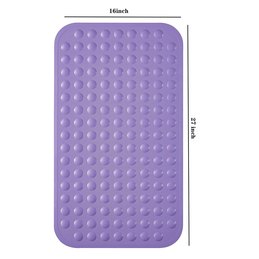 Yanzifly Bathtub Mat Non Slip Bath Mat for Tub Silicone Soft & Safe, Bath Tub Mat Non Slip Shower Mats, Suction Cups Bath Tub Anti Slip Matt for Kids Elderly Non Toxic, Machine Washable- Purple