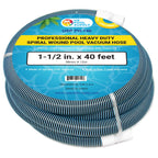 U.S. Pool Supply Pool Vacuum Hose - 1-1/2" x 40' Professional Heavy Duty Pool Hose for Inground, Spiral Wound with Kink-Free Swivel Cuff - Connect to Vacuum Heads, Skimmer, Cleaner, Filter Pump Inlet