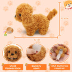 Tagitary Plush Toys Puppy Electronic Toy Dogs That Walk and Bark,Tail Wagging Fake Dog Interactive Dog Toy for Kids with Leash,Easter Christmas Birthday Gift for Toddlers Kids