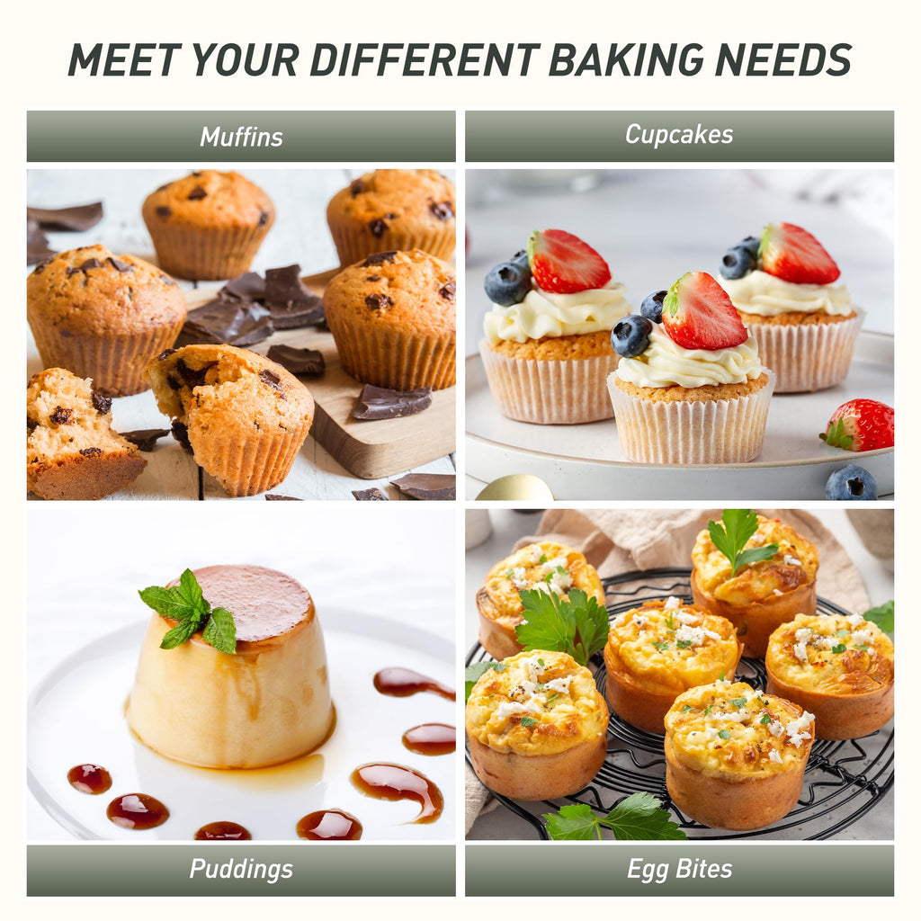 2 Packs 12 Cups Silicone Muffin Pan with Metal Reinforced Frame Regular Size Cupcake Pan Tray Egg Bites Silicone Circle Cookie Molds Muffin Tin Tart Pans Baking Sheet Set for Breakfast Sandwiches