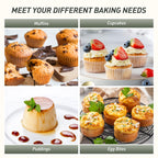 2 Packs 12 Cups Silicone Muffin Pan with Metal Reinforced Frame Regular Size Cupcake Pan Tray Egg Bites Silicone Circle Cookie Molds Muffin Tin Tart Pans Baking Sheet Set for Breakfast Sandwiches