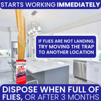 Fly Strips Indoor Sticky Hanging 24pk with Pins. Non Toxic Outdoor Fly Trap Indoor for Home. Flies Tape Paper Trap Ribbon Roll for House Gnat Fruit and Housefly. Bug Catchers for Inside Home Flypaper.