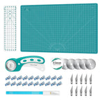 Rotary Cutter Set - Quilting Kit incl. 45mm Fabric Cutter, 5 Replacement Blades, A1 Cutting Mat, Acrylic Quilting Ruler and Sewing Clips, Craft Knife Set, Ideal for Crafting, Sewing, Patchworking