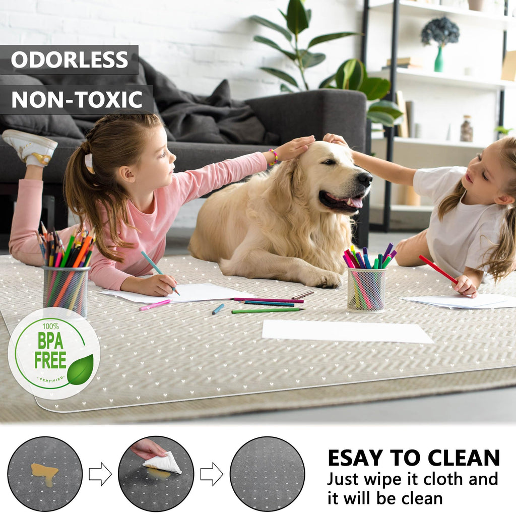 Amyracel Large Office Chair Mat for Carpeted Floors - 46" x 72" Clear Floor Mat for Office Chair On Low Pile Carpets, Easy Glide Computer Desk Chair Mat for Home & Offices