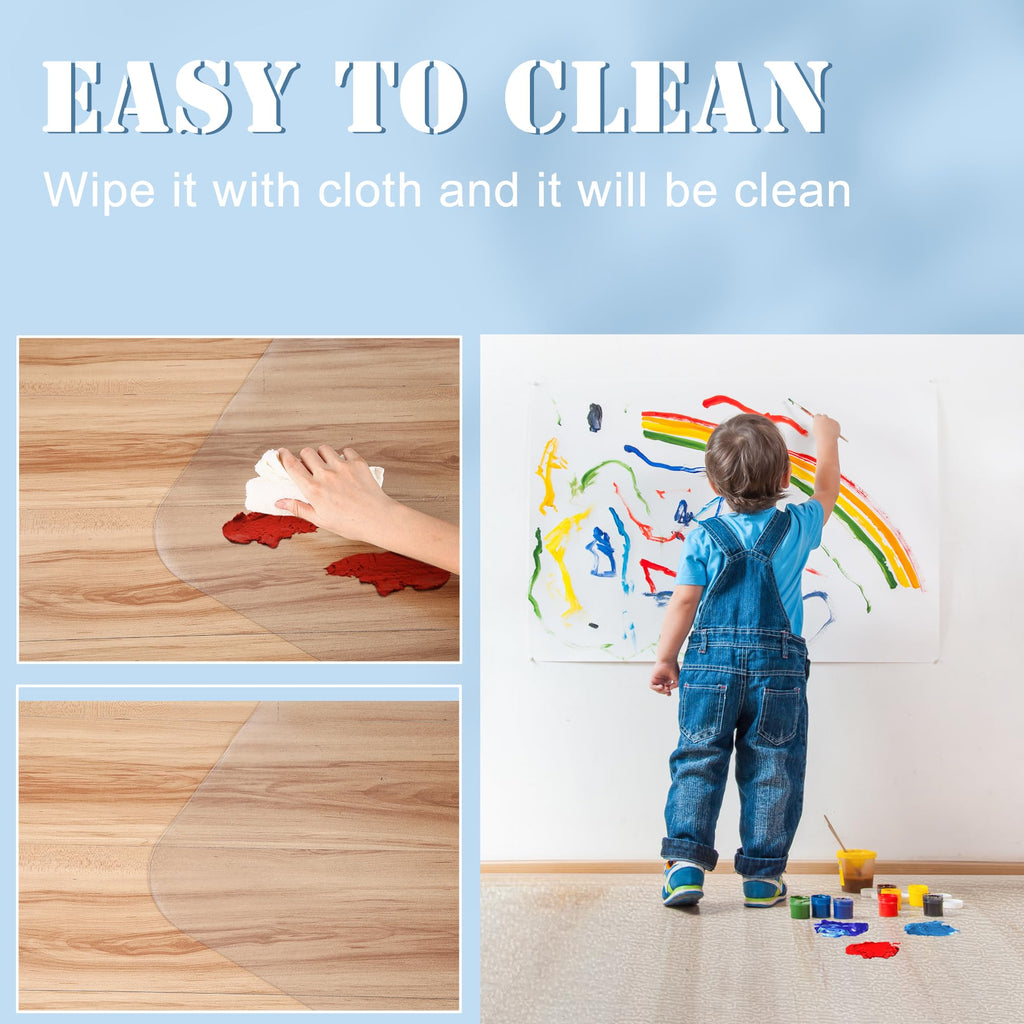 Office Chair Mat for Hard Wood Floors, Clear Floor Mat for Rolling Chairs, Heavy Duty Wood/Tile Floor Protectors for Home Office, Anti-Slip, Easy to Clean（47"x35"with Lip）