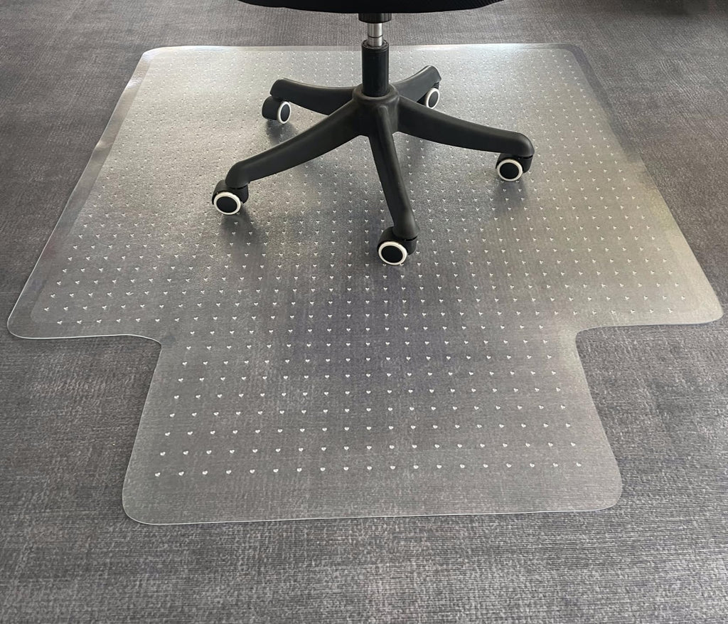 CAICFYIN 45"x 53"x0.1" Office Chair Mat for Carpet,Slip Resistant Heavy Duty Under Desk Protector Carpeted Floors,Easy Glide Rolling Floor Mat for Office Chair with Extended Lip