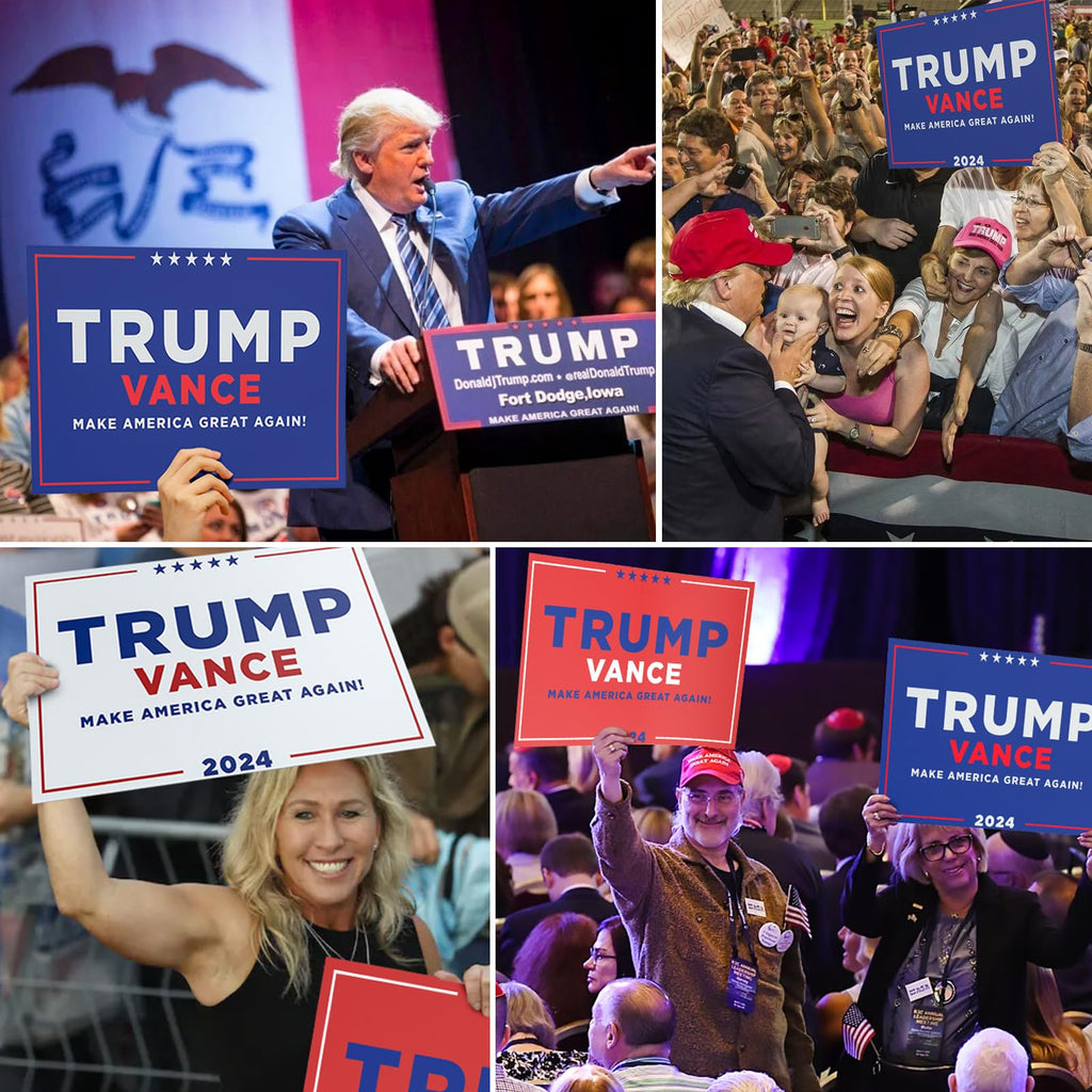 Trump sign, Trump Vance Sign, 9-pack 18" x 12" Double-Sided Trump Vance 2024 Sign, Support Trump Vance 2024 Campaign, Trump Vance Rally signs 2024, MAGA, Make America Great Again