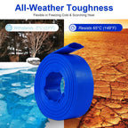 NetLea Heavy-Duty Pool Backwash Hose,2inchx50 ft Reinforced Leak Proof Design with 2 Stainless Steel Clamps 2Inch, Weather Resistant, Bursting, Ideal for Pool Backwash, Sump Pump Drainage