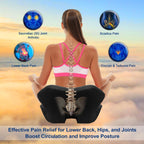 Ergonomic Memory Foam Seat Cushion for Office Chair, Car Seat, Gaming Chair, Dining Chairs| Sciatica, Tailbone & Coccyx Pain and Pressure Relief | Lumbar & Lower Back Support | Orthopedic Design