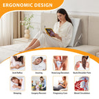 Ruqmuis Bed Wedge Pillow for Sleeping, 9&12 Inch Adjustable Wedge Pillow Set for After Surgery, Triangle Pillow for Back Pain Relief, Leg Support, Acid Reflux, Gerd, White/Grey