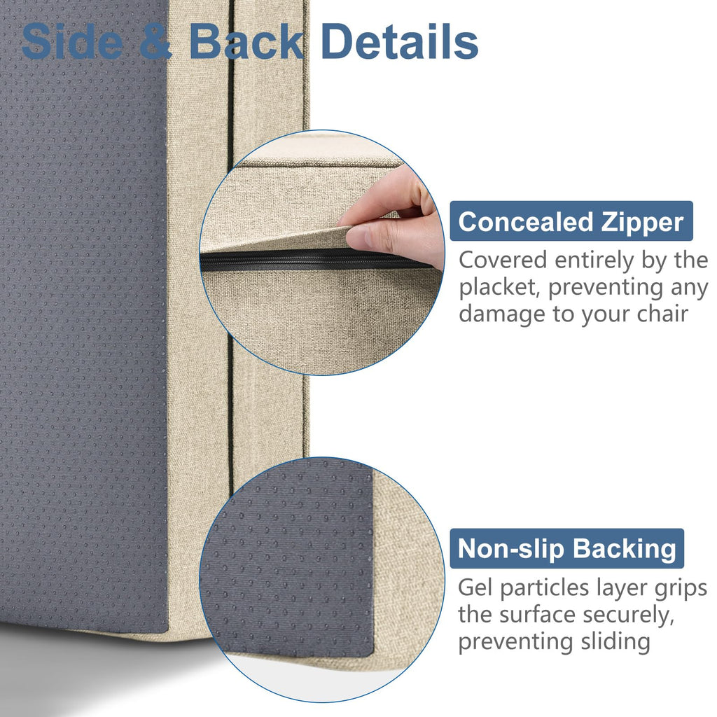 Shinnwa Gel Memory Foam Recliner Cushion for Elderly, Extra Large Seat Cushion, Dual-Layer Foam Chair Pad for Couch, Armchair, Wicker Chairs, Floor, 18 × 18 × 4in, Beige